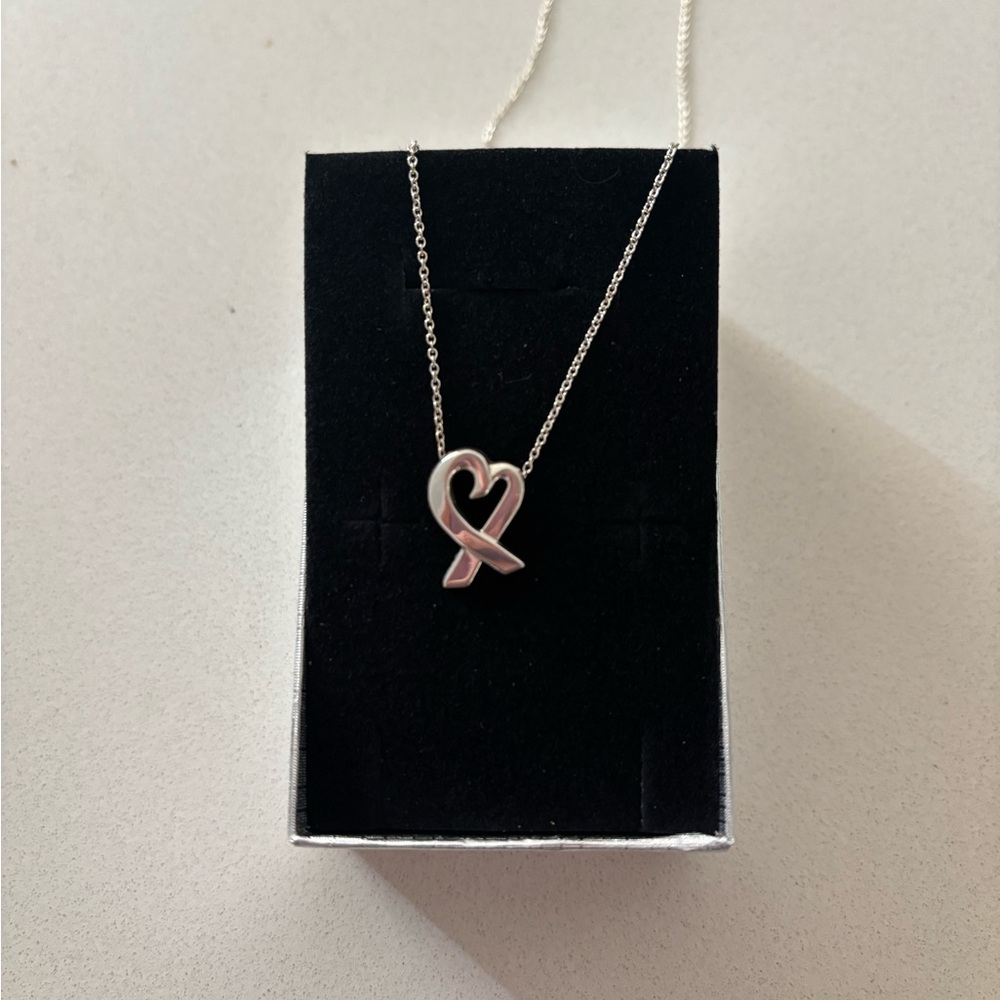 Tiffany Paloma Picasso Loving Heart Silver 16” Necklace